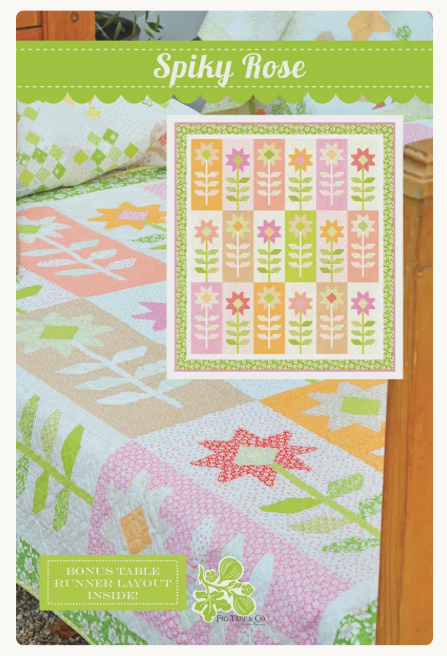 Spiky Rose Quilt Pattern by Joanna Figueroa