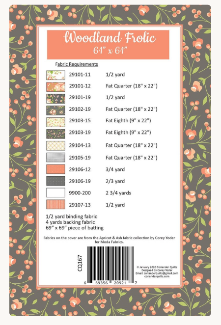 Woodland Frolic Quilt Pattern from Coriander Quilts