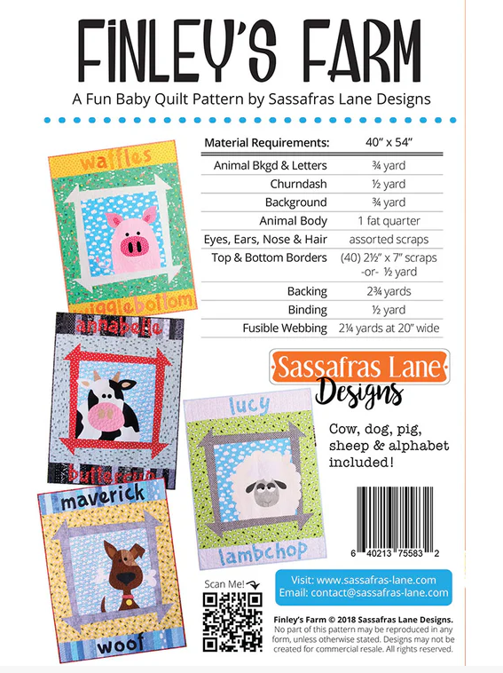 Finleys Farm Quilt Pattern from Sassafras Lane Designs by Shayla & Kristy Wolf