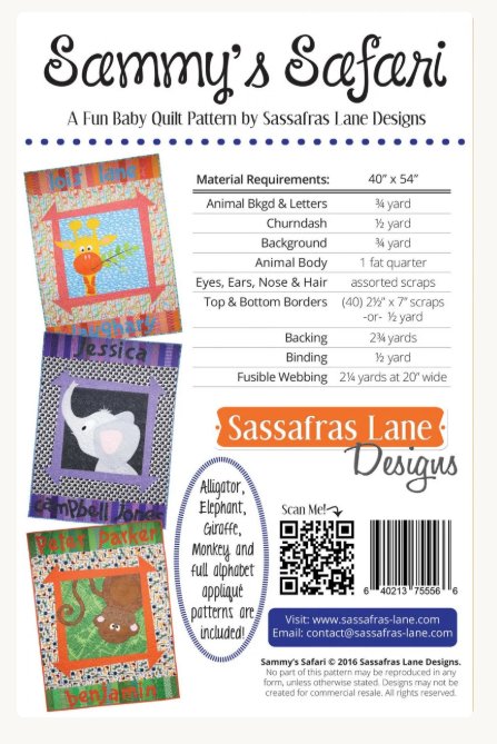 Sammy's Safari Quilt Pattern from Sassafras Lane Designs by Shayla & Kristy Wolf