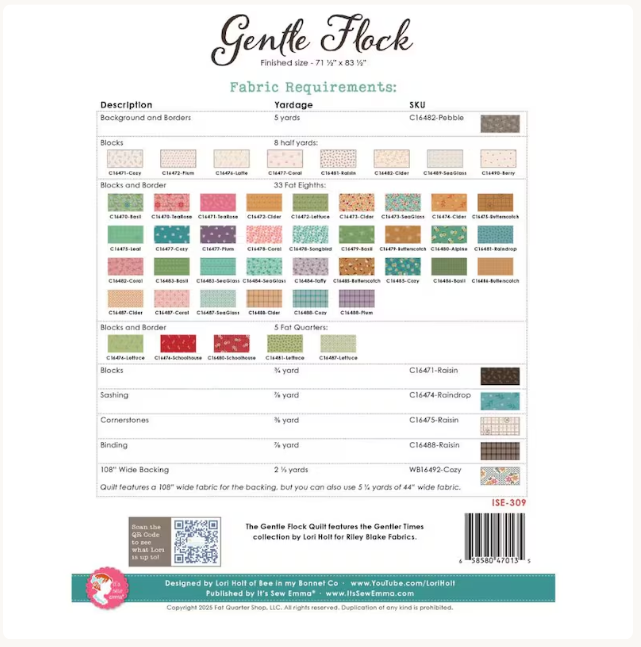 Gentle Flock Quilt Pattern by Lori Holt