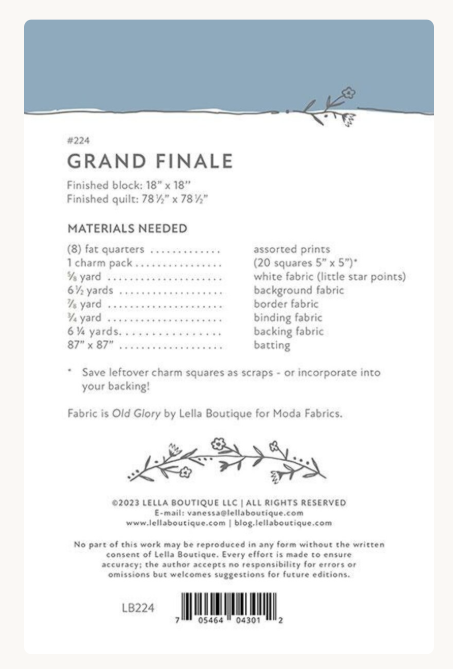 Grand Finale Quilt Pattern from Lella Boutique by Vanessa Goertzen