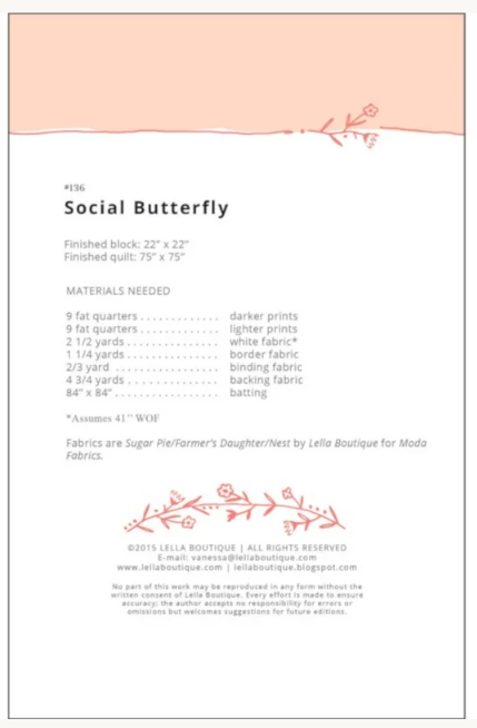 Social Butterfly Quilt Pattern from Lella Boutique by Vanessa Goertzen