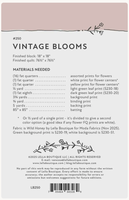 Vintage Blooms Quilt Pattern from Lella Boutique by Vanessa Goertzen
