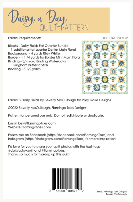 Daisy A Day Quilt Pattern by Beverly McCullough