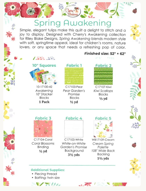 Cherry Blossoms Quilting Spring Awakening Quilt Pattern