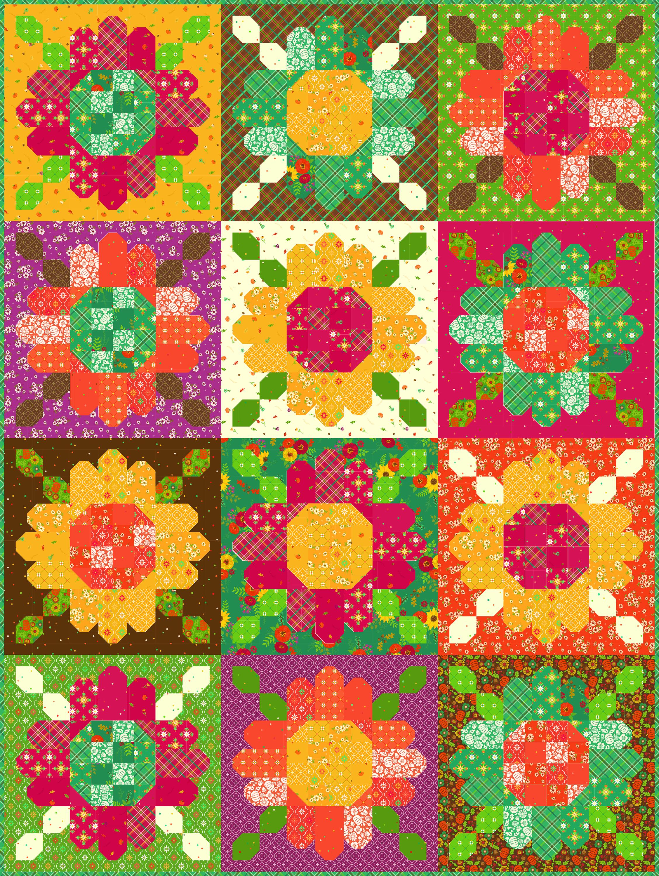Zinnia Seeds Quilt Pattern by Heather Peterson