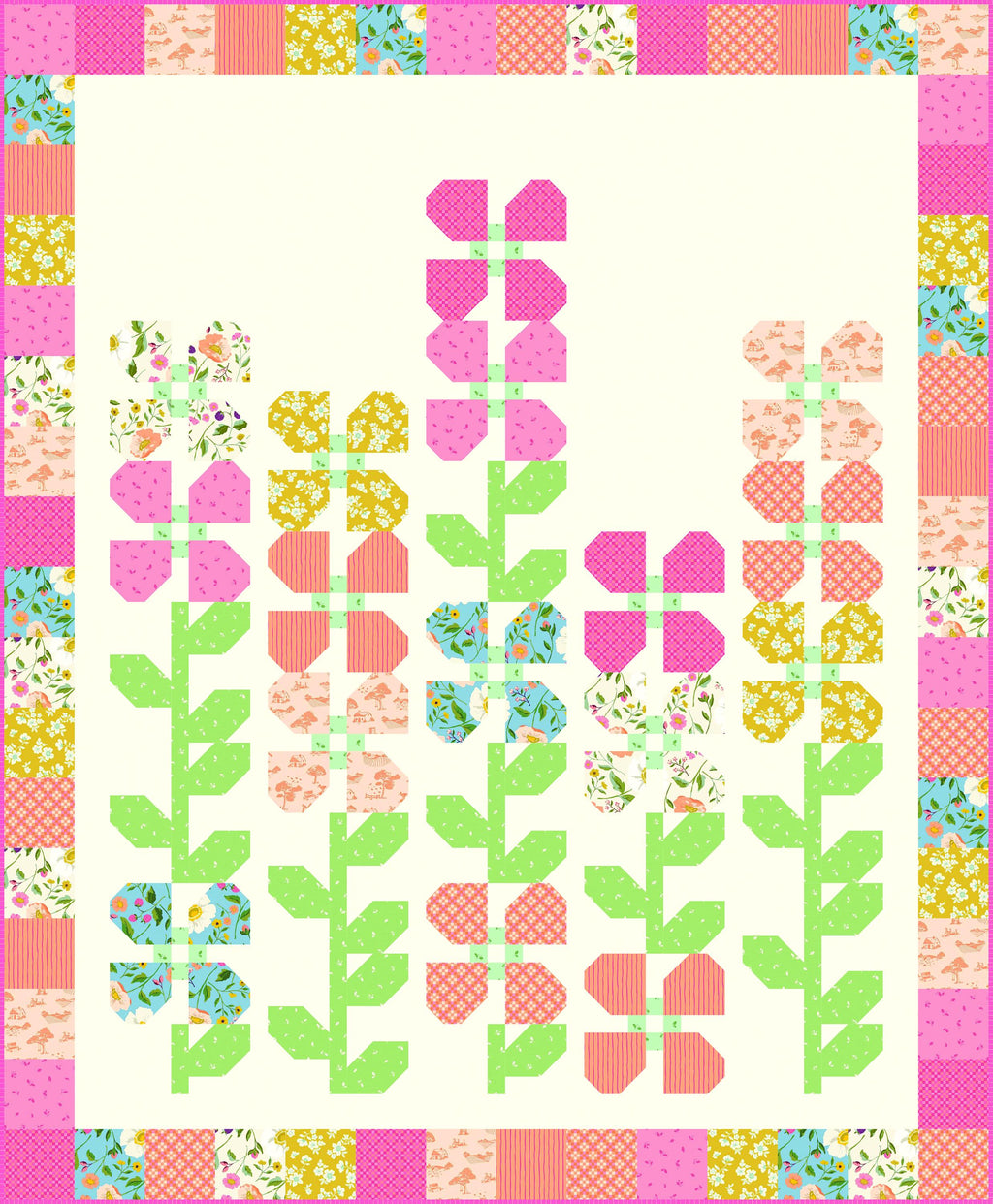 Horace's Hollyhocks Quilt Pattern by Wendy Sheppard