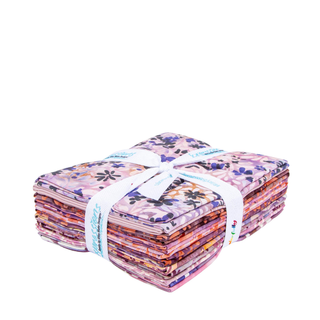 Expressions Batiks Wildflowers Misty Fat Quarter Bundle A, 10 Pcs.