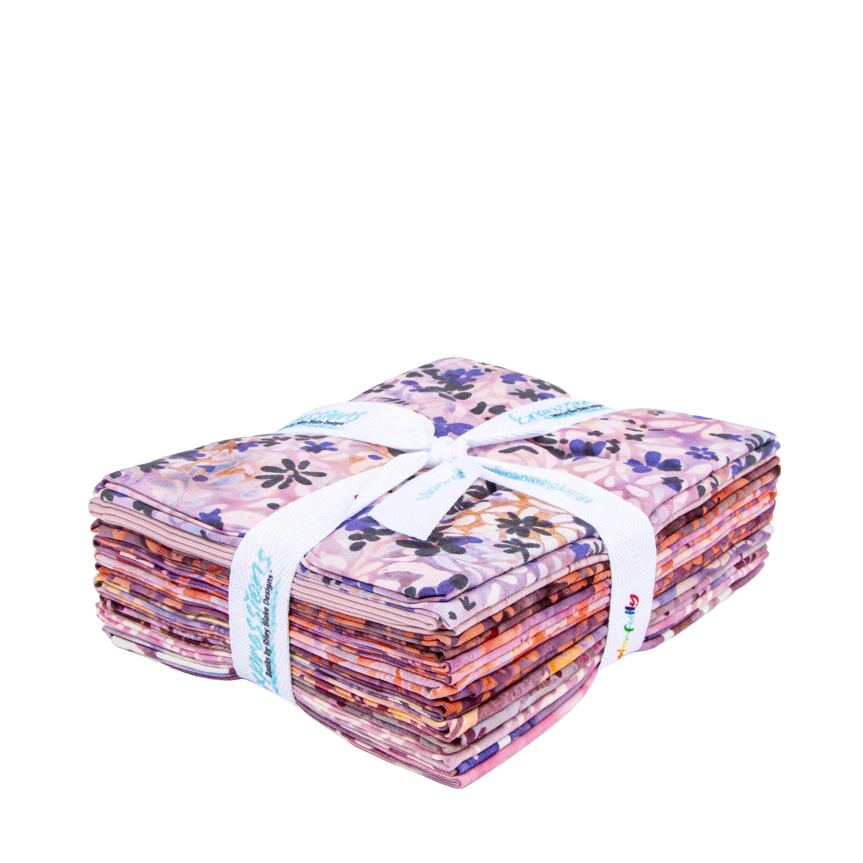 Expressions Batiks Wildflowers Misty Fat Quarter Bundle A, 10 Pcs.