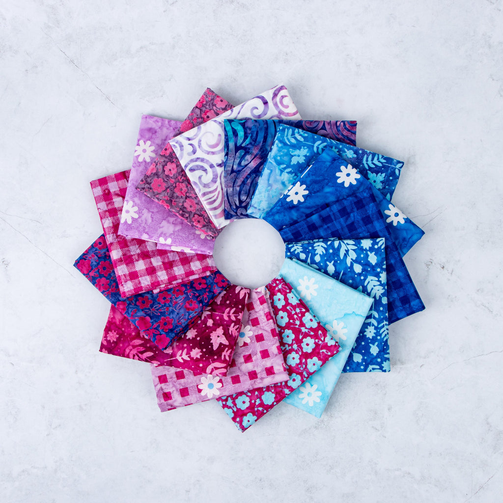 Expressions Batiks Daisy Dots Fat Quarter Bundle A, 14 Pcs.