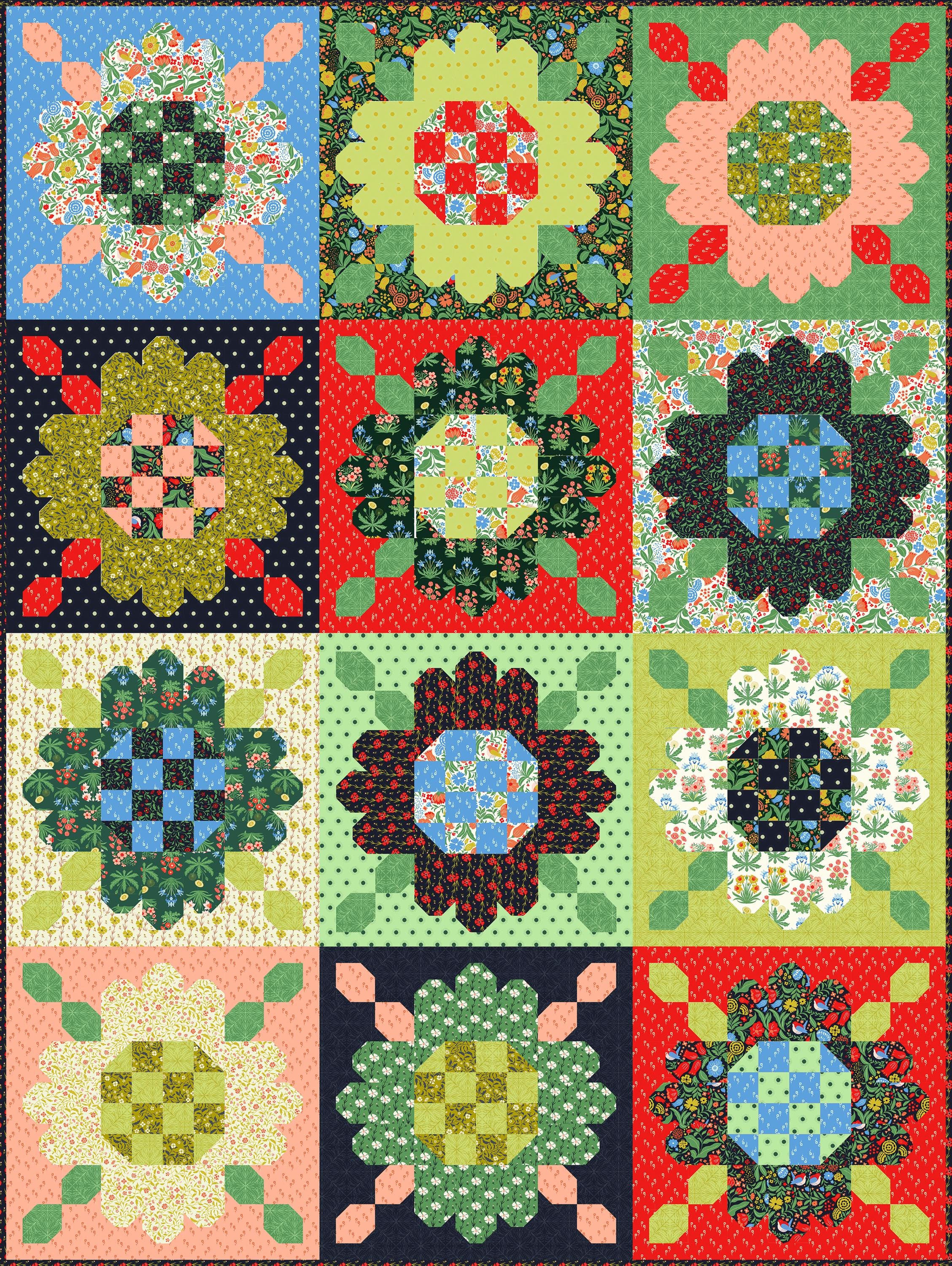 Zinnia Seeds Quilt Pattern by Heather Peterson