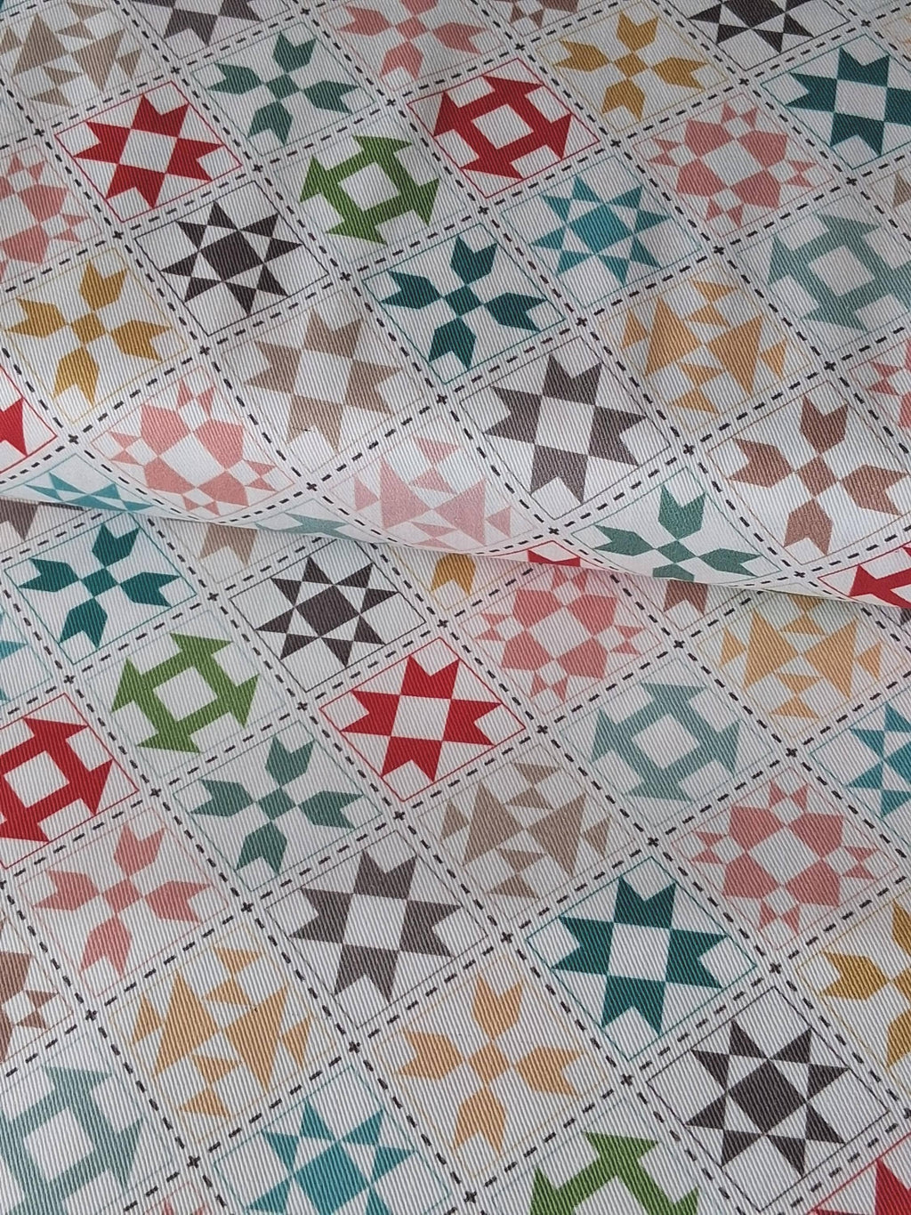 My Happy Place Home Decor Quilt Blocks Cream 57/58"