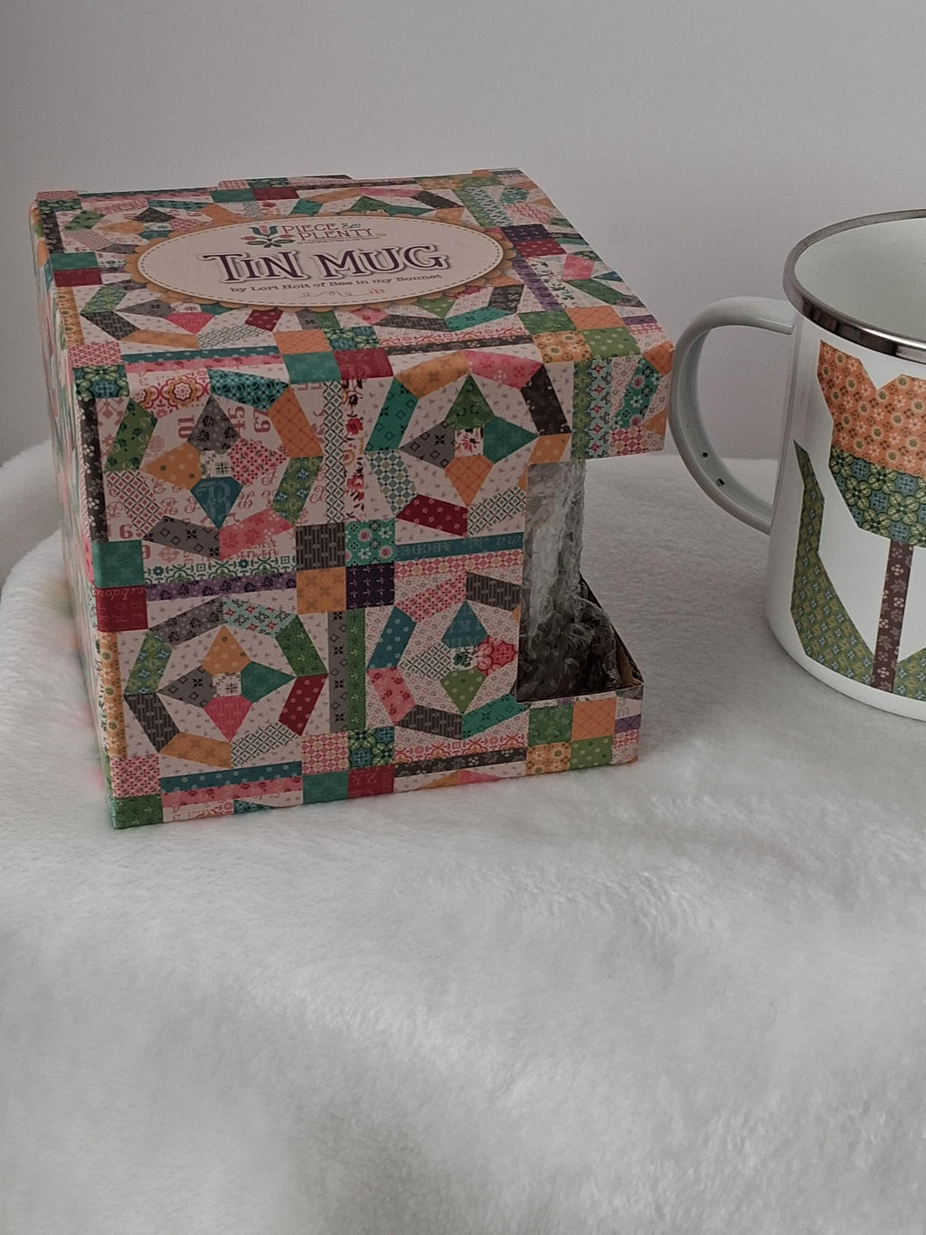 Piece & Plenty Enamel Tin Mug by Lori Holt