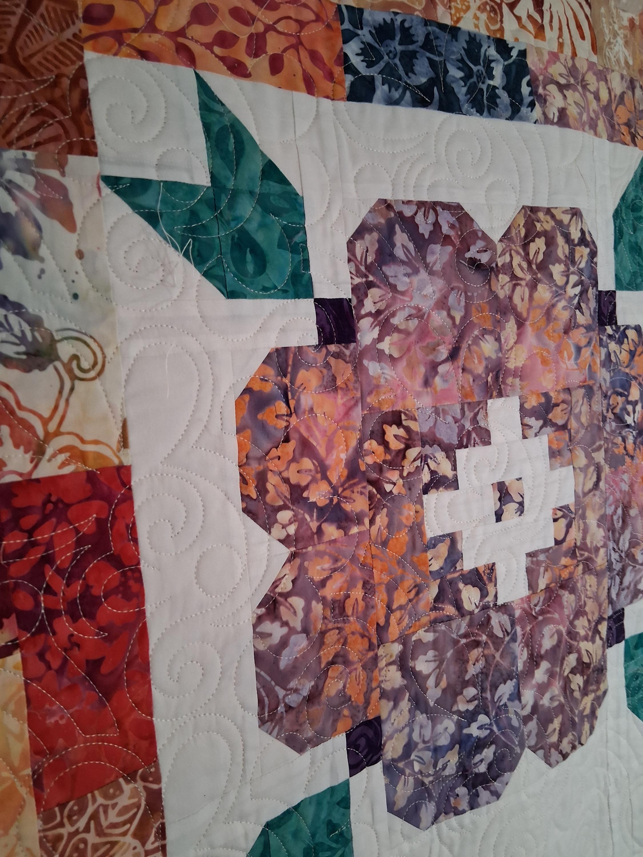 Vintage Blooms Quilt – Handmade 100% Cotton Batik Fabric (80" x 80")