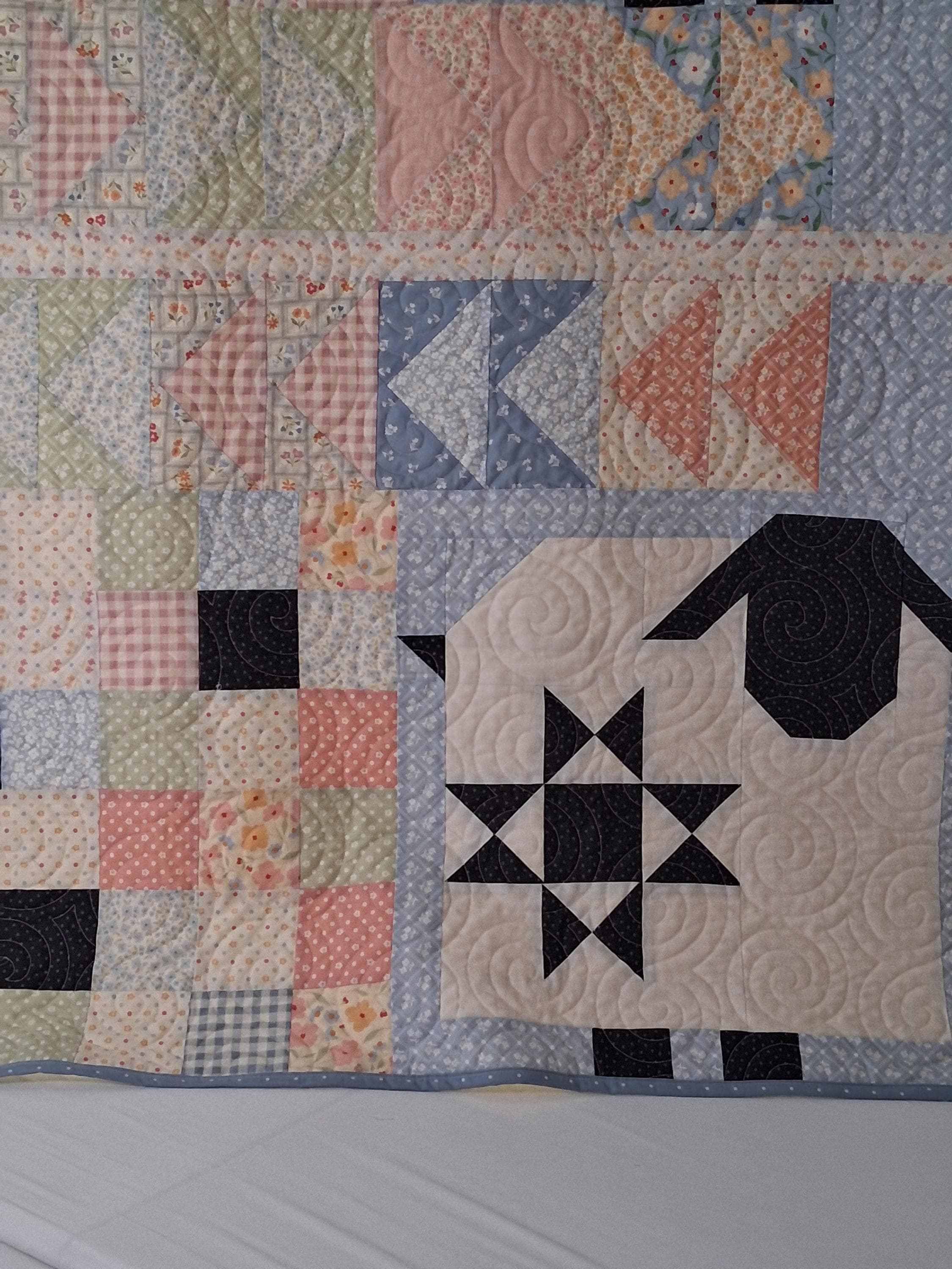 Sweet Baby Sheep Handmade Quilt 100% Cotton Fabric (50" x 50")