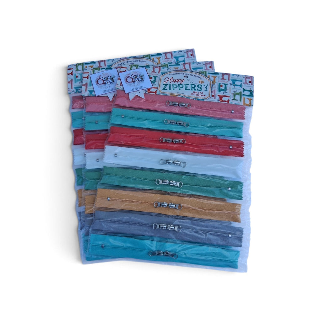Lori Holt Happy Zippers - Set of 8 Double Pull 16" Zippers