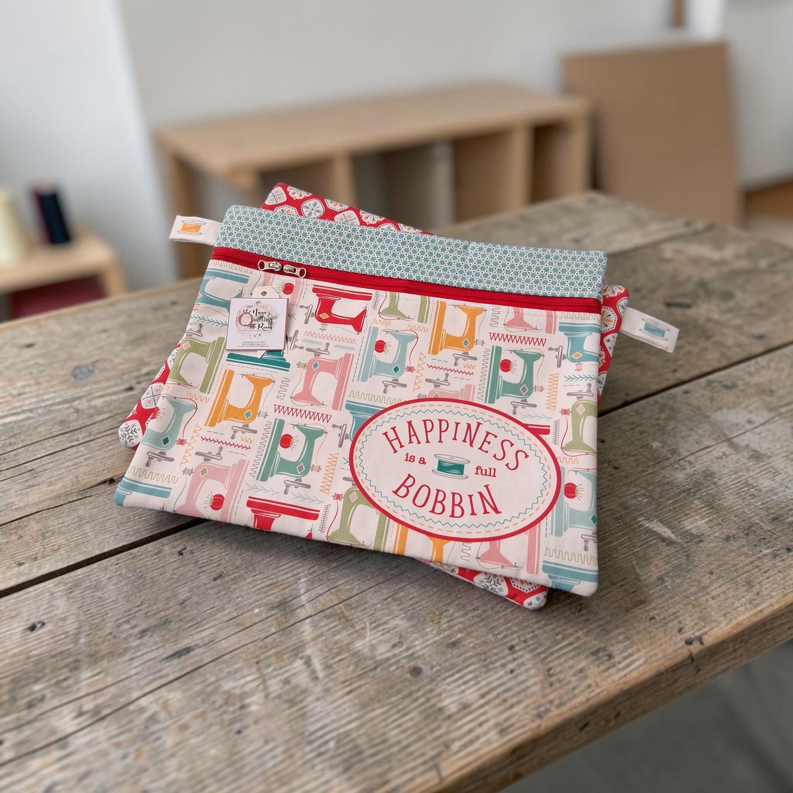 Lori Holt Handmade Project Bag – Sewing Machine with Double Zipper
