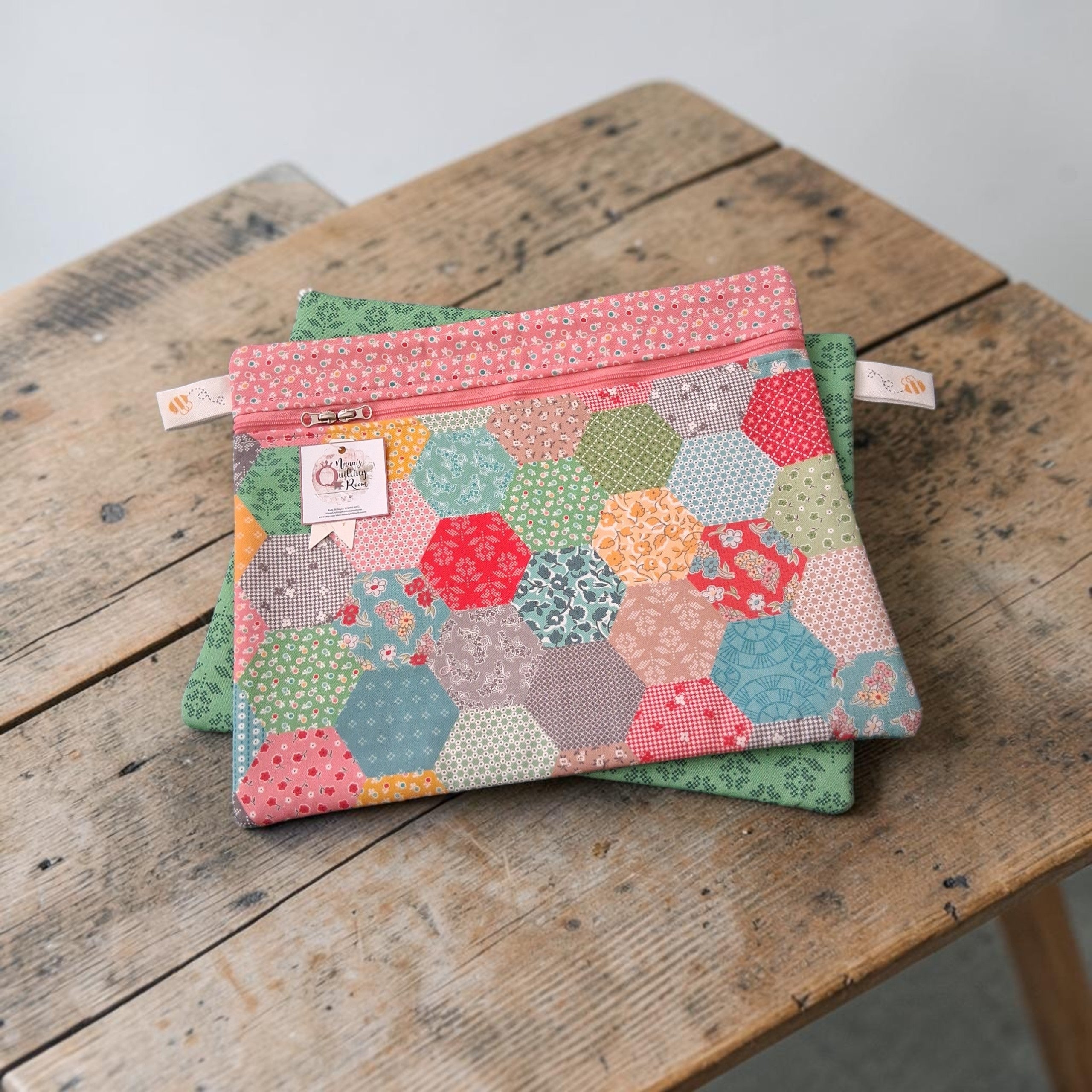 Lori Holt Handmade Project Bag – Hexagon with Double Zipper