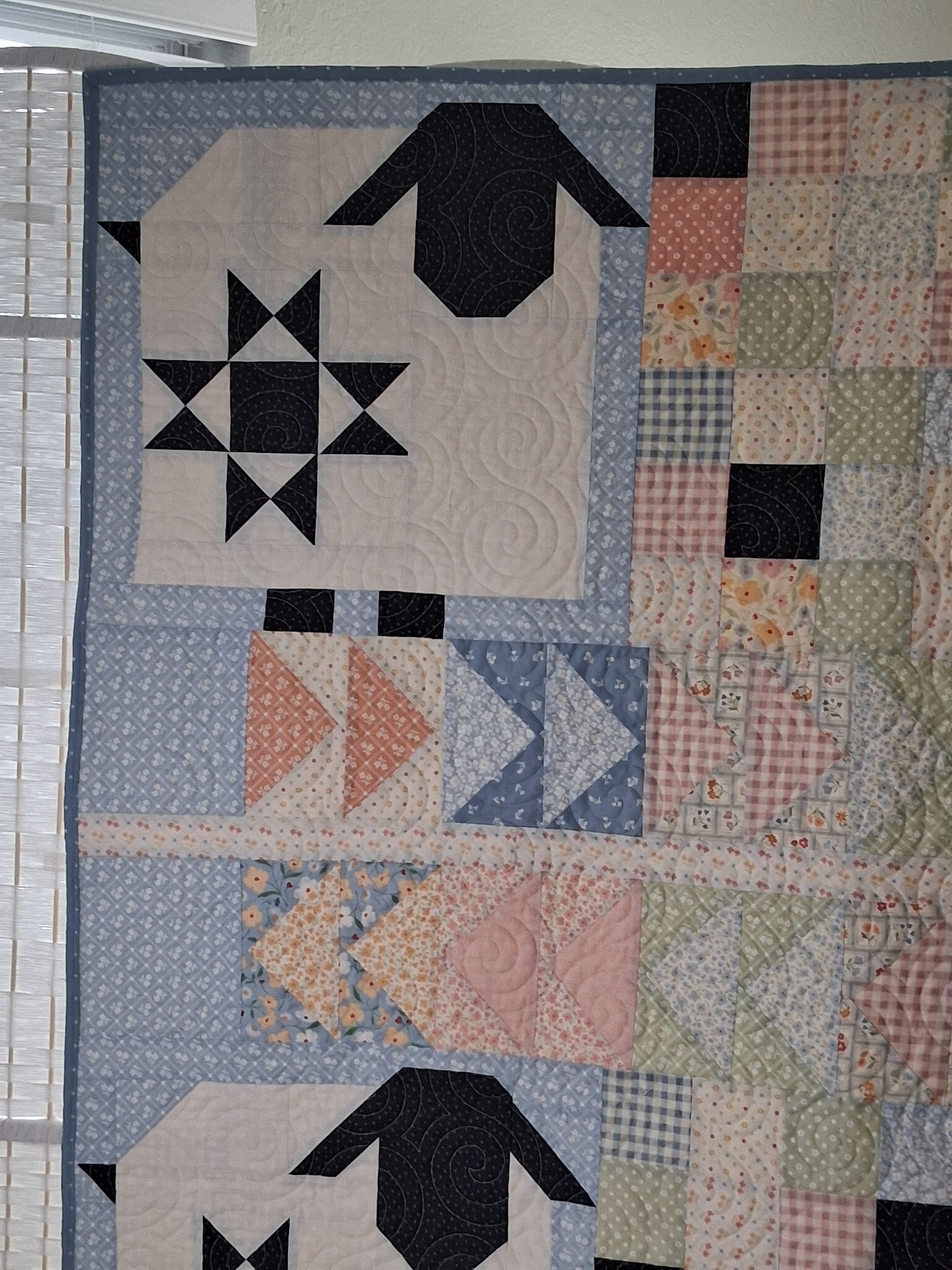 Sweet Baby Sheep Handmade Quilt 100% Cotton Fabric (50" x 50")