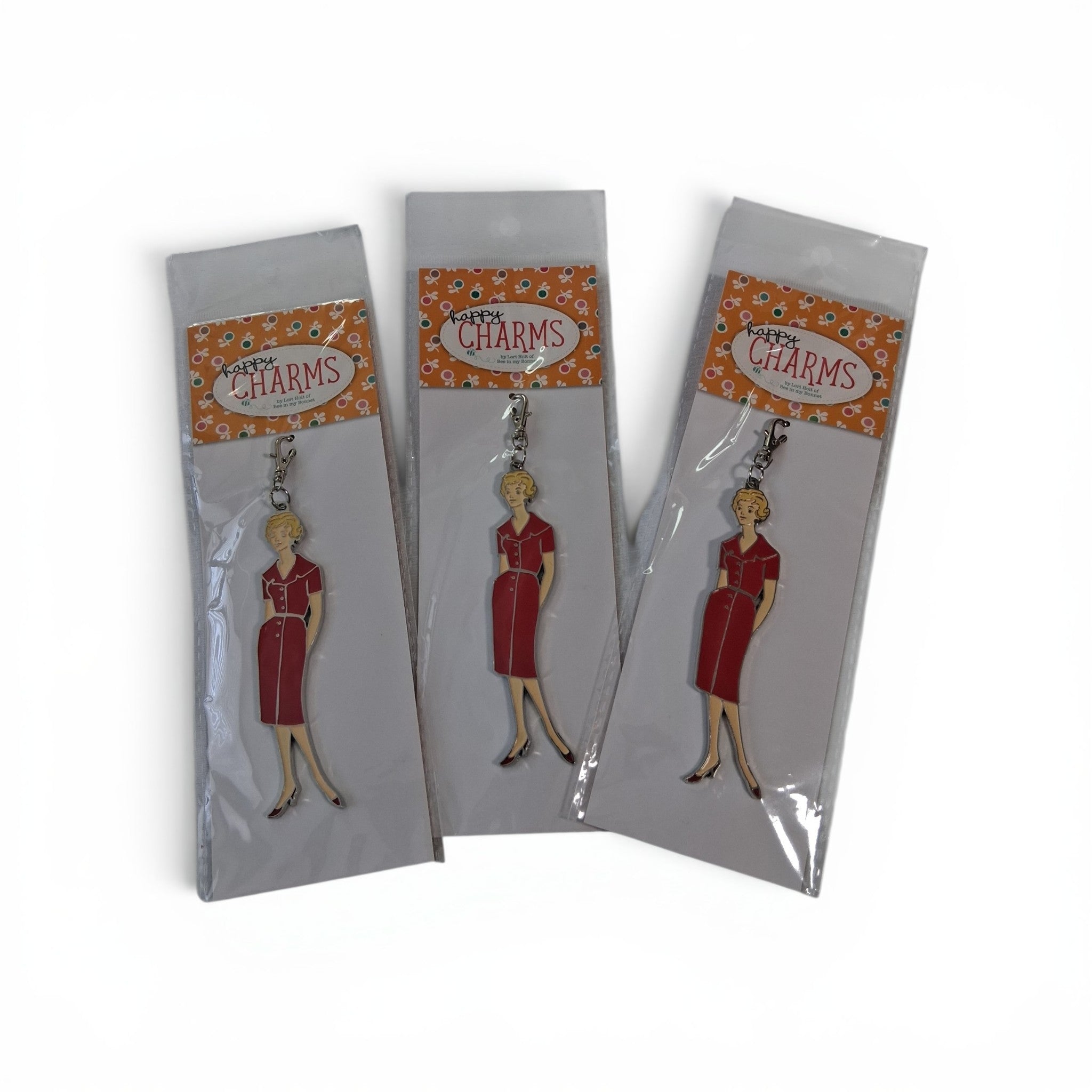 My Happy Place Red Vintage Lady Charm by Lori Holt